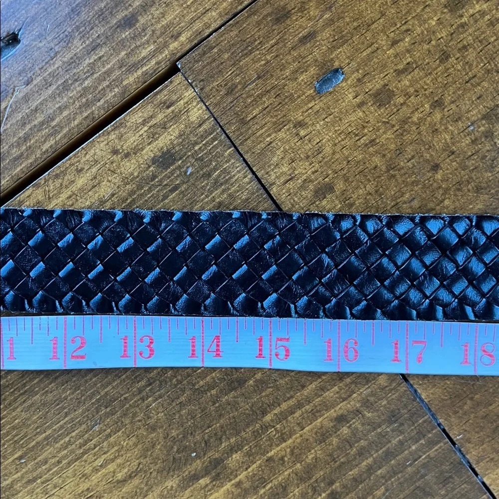 Talbots Genuine Leather Braided Black Belt - S